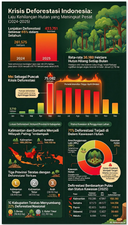 Titik-titik deforestasi di Indonesia 